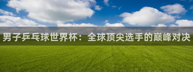 2026 世界杯：男子乒乓球世界杯：全球顶尖选手的巅峰对决